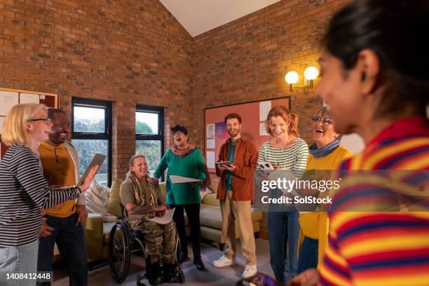 Diverse parish community gathering - welcoming members of all backgrounds and abilities